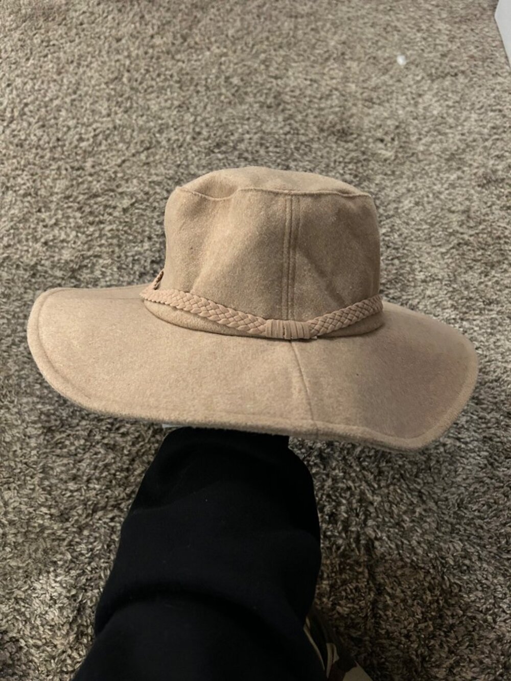 NEW! ASN HARPER Tan Floppy Hat Braided Cord Anthropologie